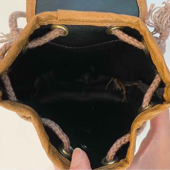 Boho Native American Aztec Weaved Mini Bag Purse Festive Micro Boho Crossbody - Picture 5 of 12